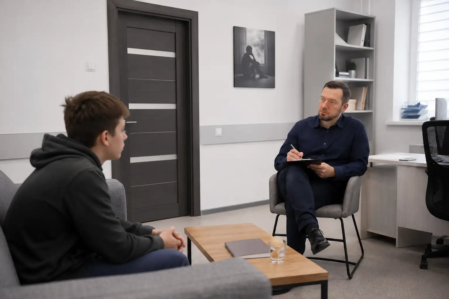Специалист консультирует пациента по теме зависимости от компьютерных игр